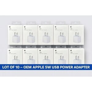 Lot Of 10 OEM Apple USB 5W Power Adapter Wall Plug A1385 MD810LL/A